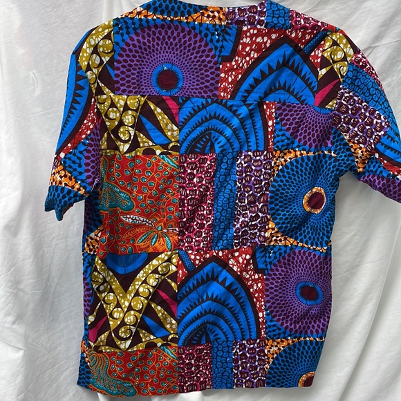 African inspired kenta cloth dashiki 2 piece suit men sz m-l - Picture 4 of 7